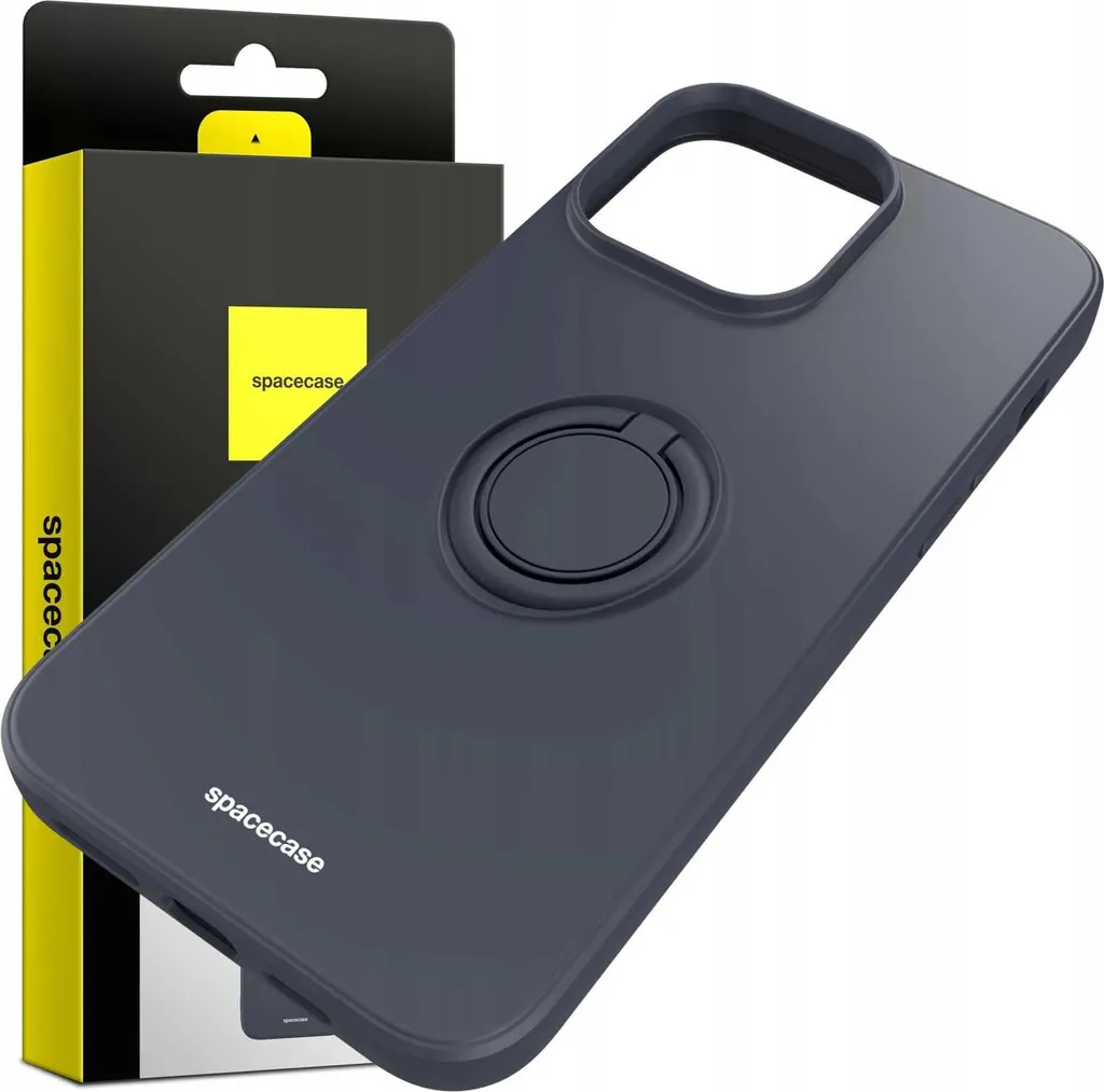 Custodia Elegante iPhone 14 Pro Max SPACECASE Nero Silicone Anello - 8