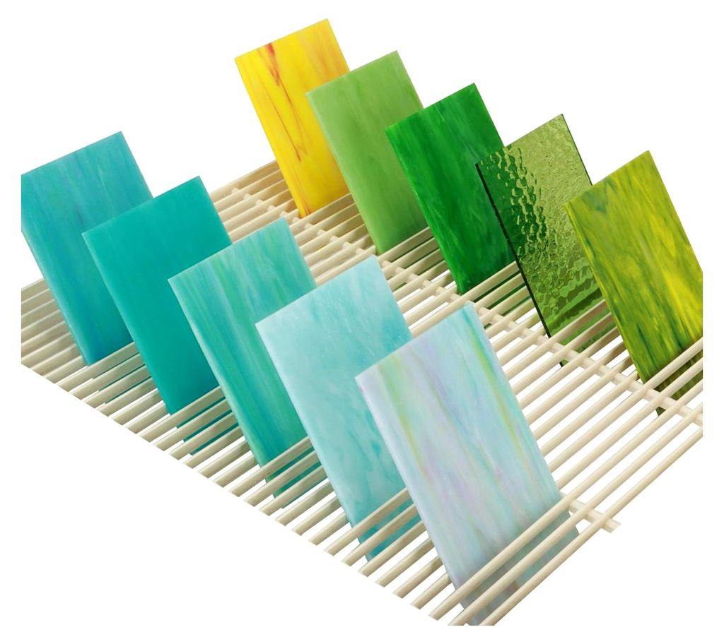 10 Buntglasscheiben, 10 x 15 cm, Kathedralenglas für Mosaikprojekte und Zubehör, schillernde Farben, DIY für Zuhause (bunt)