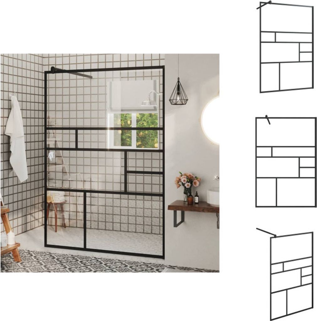 vidaXL Duschwand für Begehbare Dusche mit Klarem ESG Glas 115x195 cm - Duschwände