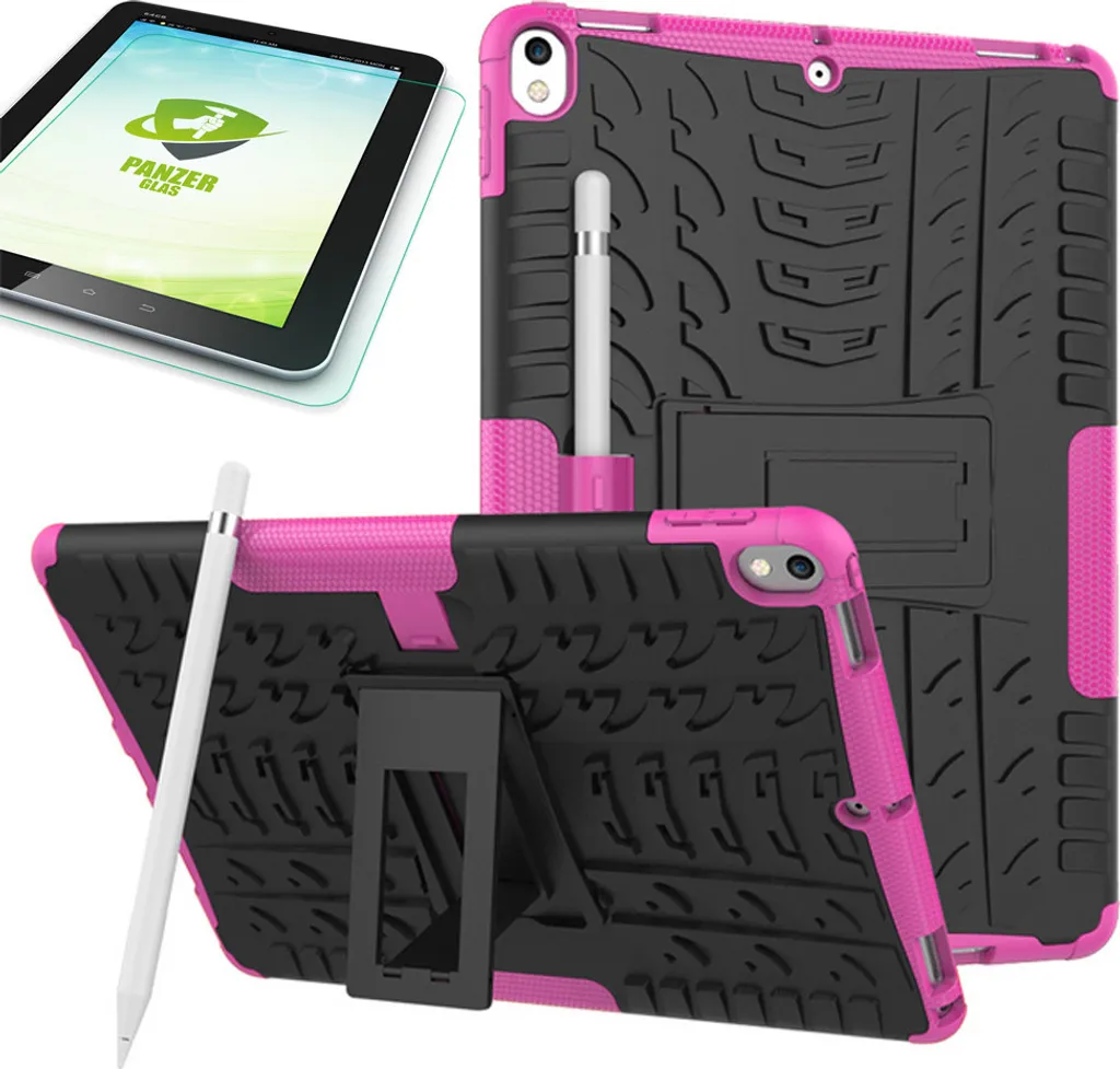 Custodia iPad Pro 10.5 Ibrida Outdoor Rosa + Vetro H9 | Resistenza Estrema