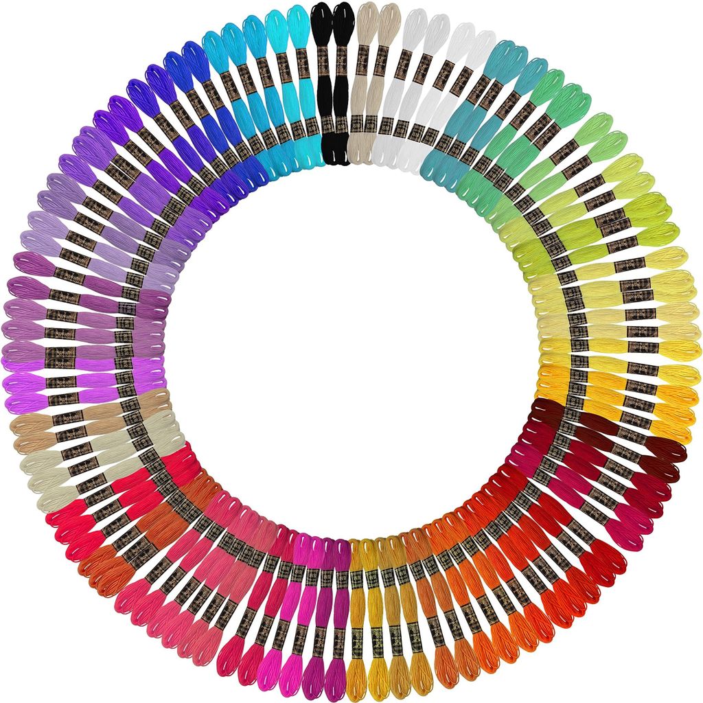 Curtzy Stickgarn Baumwolle Nähgarn Set (100 Stk) – 8m Bunte Produktbild 