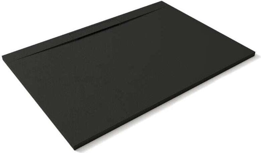 Mineralguss-Duschwanne extra flach LYRA SCHWARZ 85x120cm
