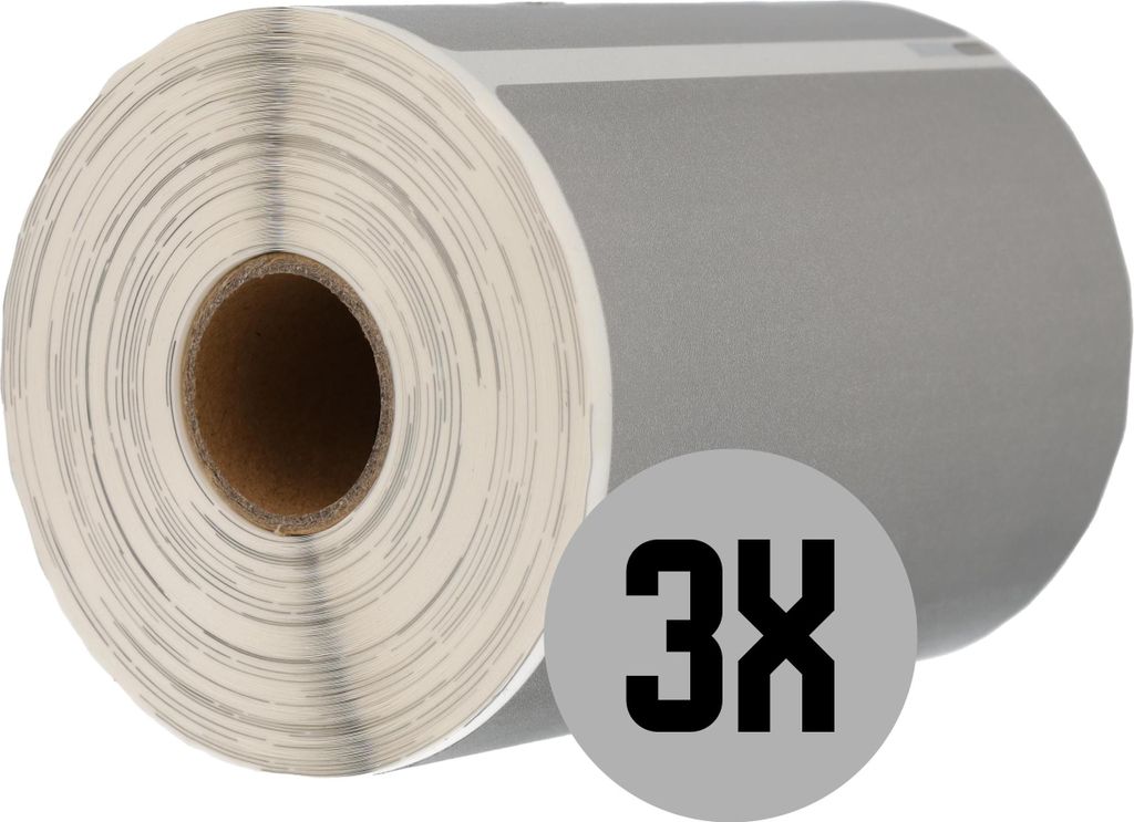 DULA Labels - Kompatibel mit Dymo S0904980 Labels - Silber - Große Versandetiketten - 3 Rollen - 104 x 159 mm - 220 Etiketten pro Rolle