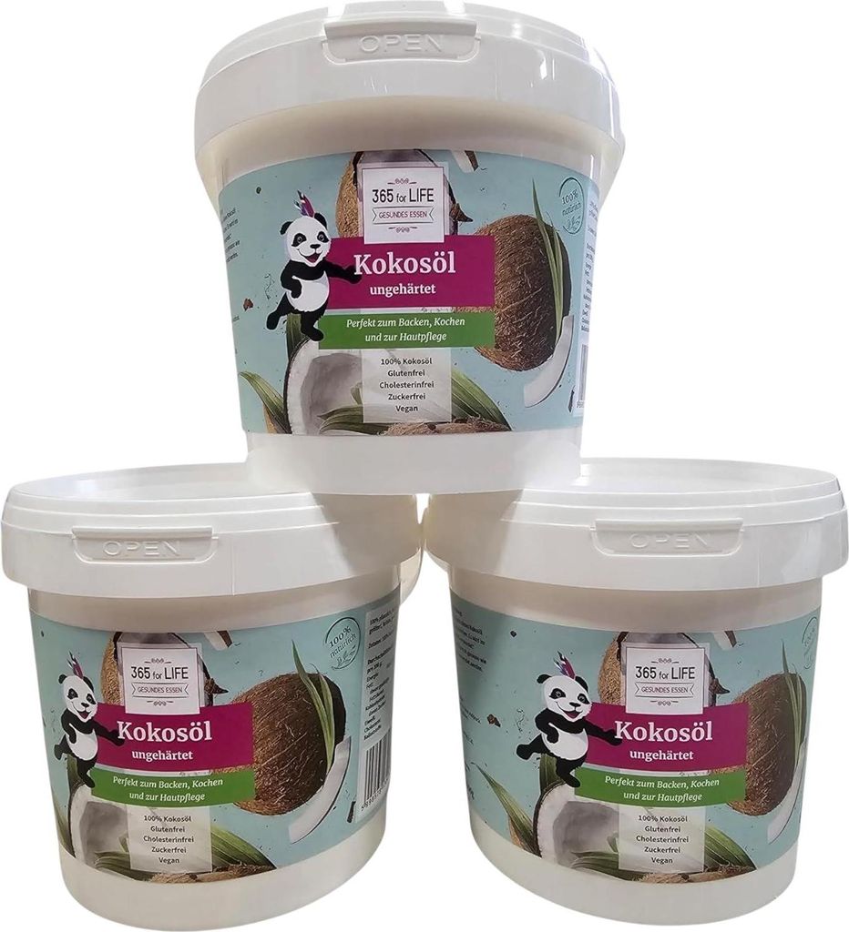 Kokosöl 3x1000 ml im Eimer – geruchsneutral, vegan, ideal Produktbild 