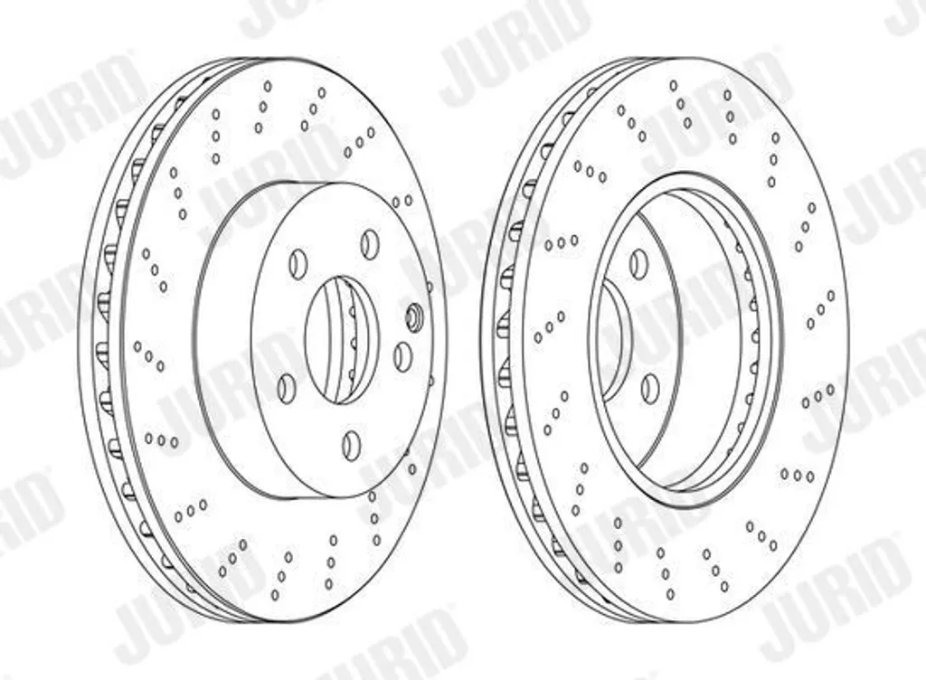 Jeu de disques de frein ventilés JURID 562619JC-1 pour Mercedes C204