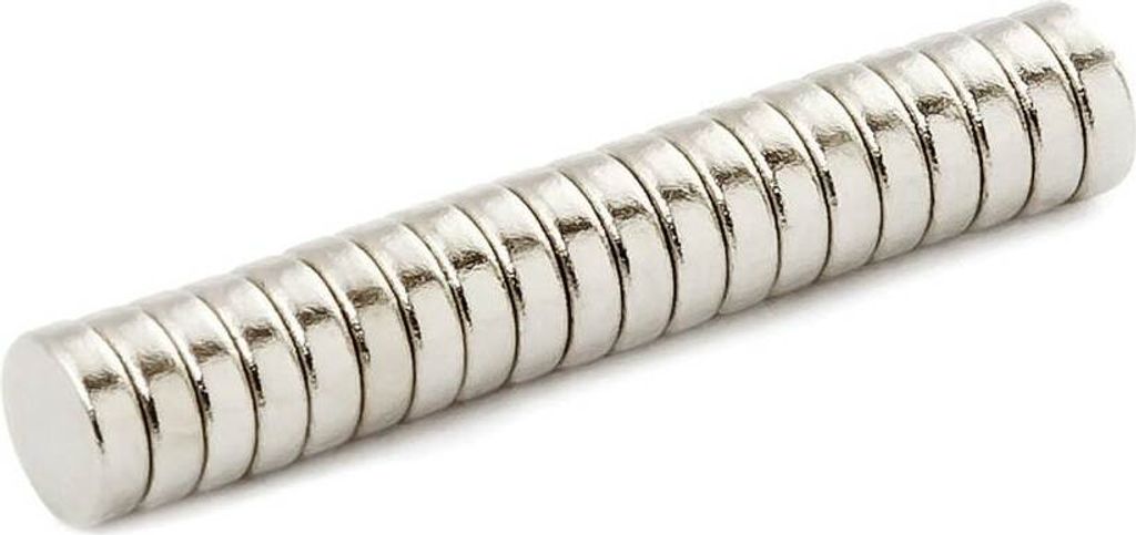 10 x Oblique Unique Neodym Magnet N38 ø 5 x 1,5 mm Produktbild 