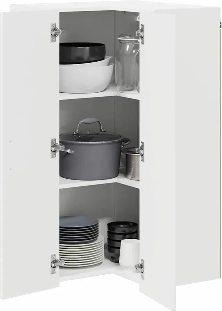 vidaXL Armadio da cucina bianco lucido 57 x 57 x 100 cm Materiale a base di legno - 3