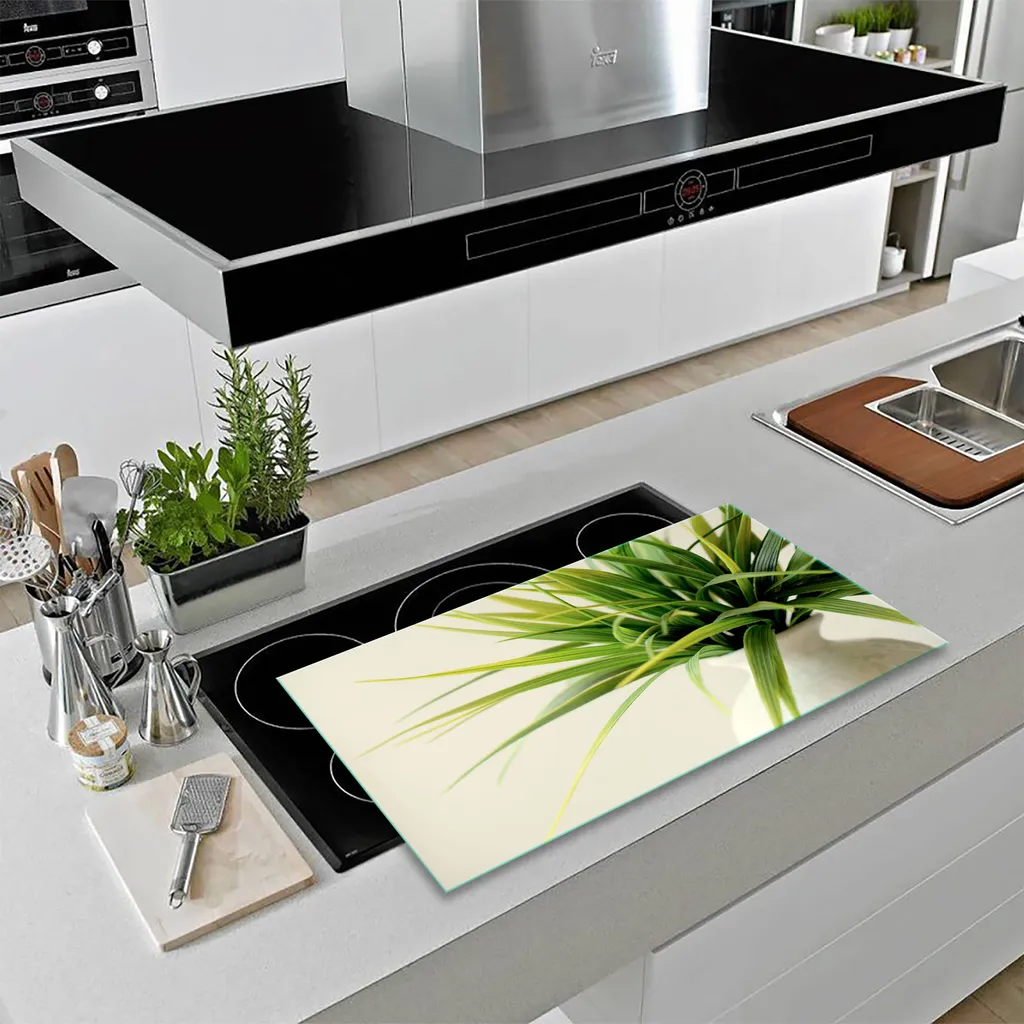 Copri Piano Cottura Vetro 80x52 - Certificato e Resistente - Verde - 12
