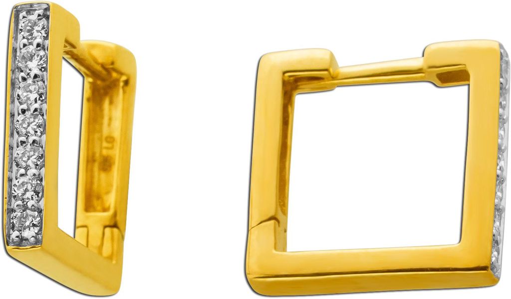 Diamant Creolen Gold 375 9K Labor Diamanten 0.25ct