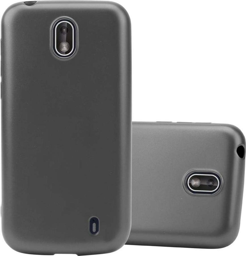 Cadorabo Schutzhülle für Nokia 1 2018 Hülle in Grau Handyhülle TPU Silikon Etui Cover Case
