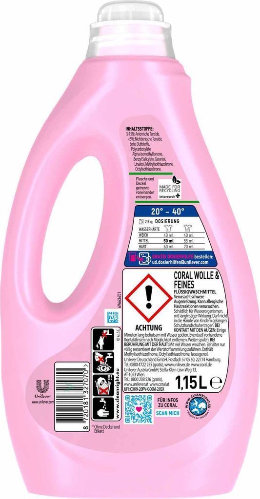Coral Flüssig Wolle&Feines 23WL 1,15 Liter Produktbild 