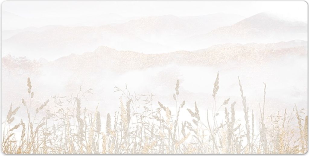 Mauspad - Schreibtischunterlage - 100x50 cm - Tischunterlage - Feld im Nebel