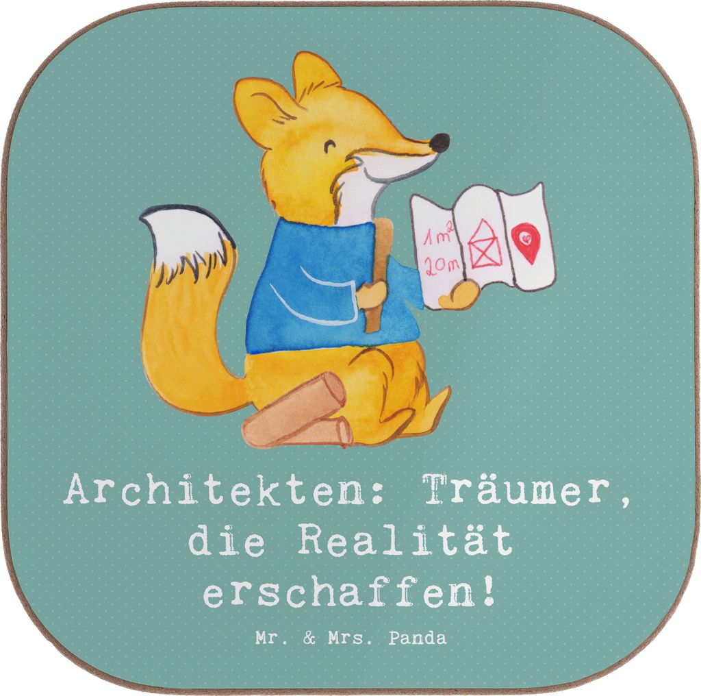 Mr. & Mrs. Panda Tassen Untersetzer Architekt Träumer - Meeresbrise - Geschenk, für Gläser, Berufsprodukte, die Realität erschaffen, Einfamilie...
