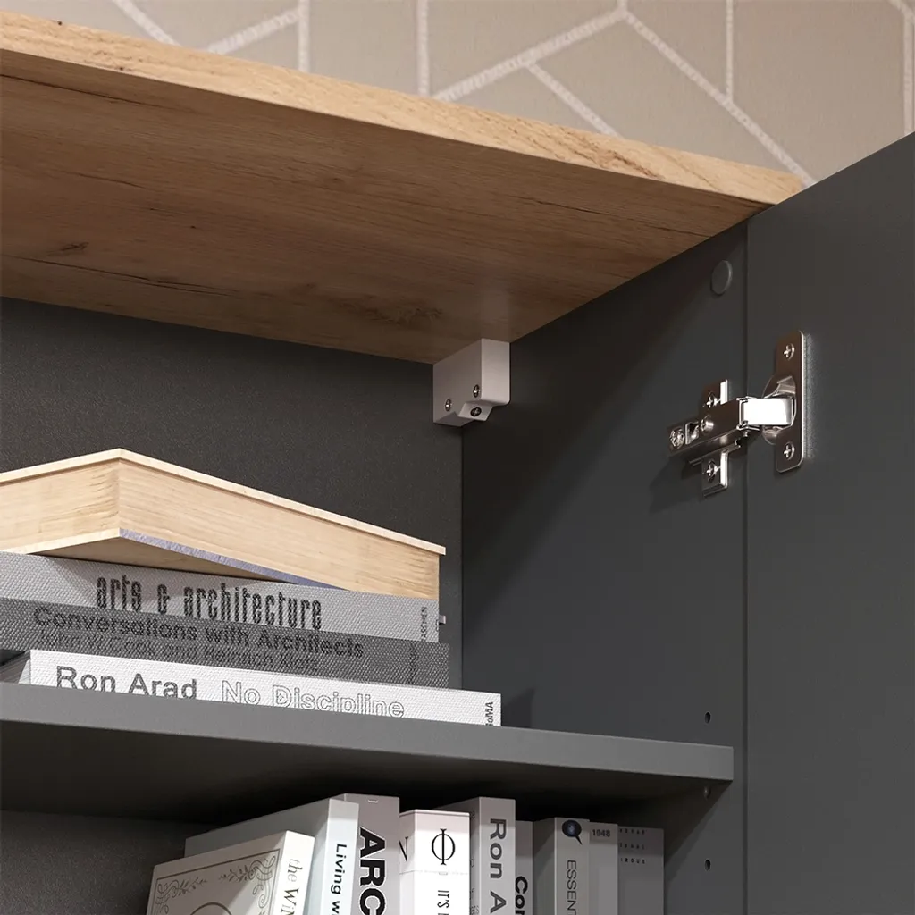 Commode Vicco Wido Anthracite - Solution de rangement pour petits espaces