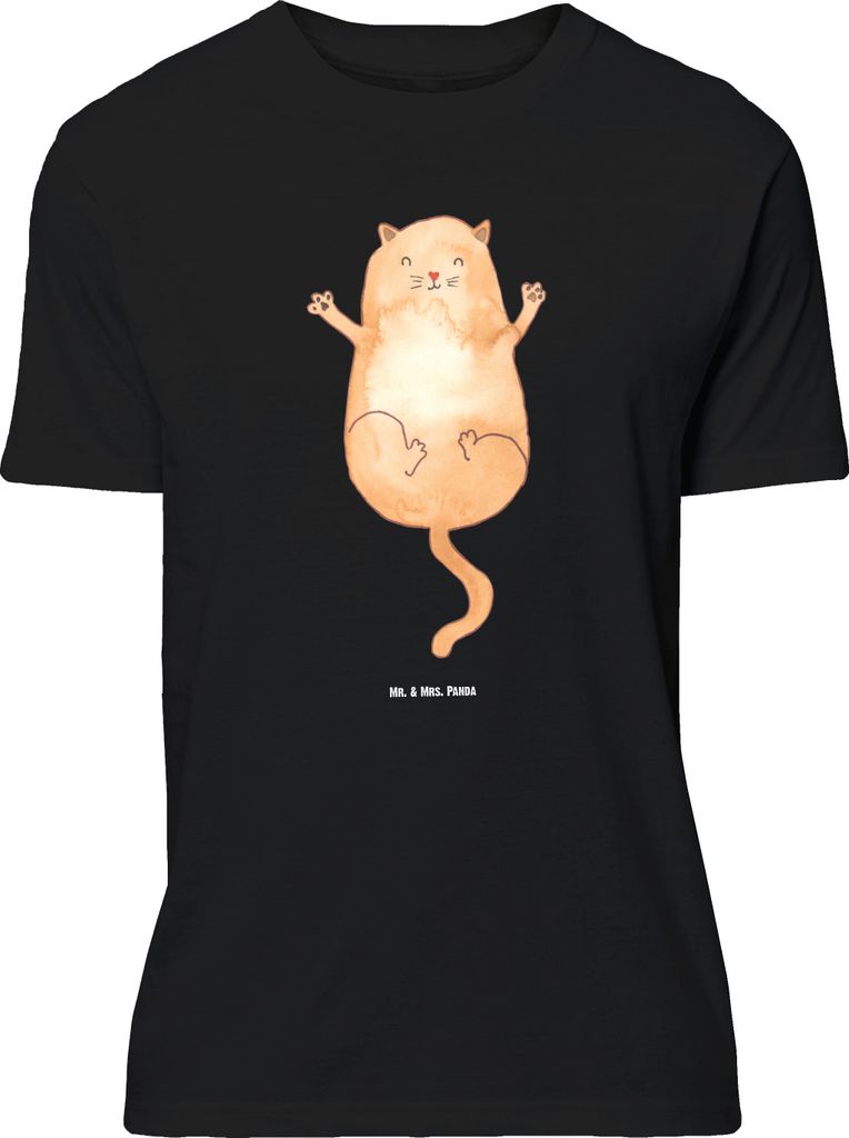 Mr. & Mrs. Panda Größe M T-Shirt Katze Umarmen - Schwarz - Geschenk, Herren, Tshirt, Cats, mit Spruch, Katzen, Cat, Freundin, Shirt