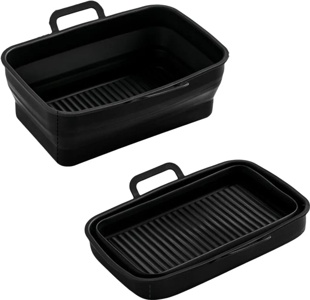 INF Stampo Silicone Friggitrice ad Aria 19,5x12,7x7 cm Nero Pieghevole