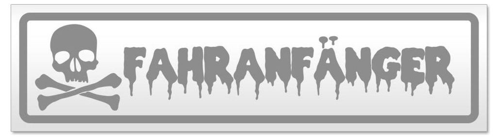 Kiwistar - Autoaufkleber - Grau - 30 x 8 cm - Fahranfänger Totenkopf - Hinweis Aufkleber Sticker für Auto, Kfz, Fahrrad, PKW, LKW