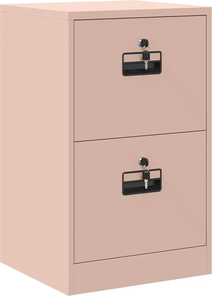 Meuble de Bureau Rose avec Grand Tiroir et Niche Design 45,5x42x74,5