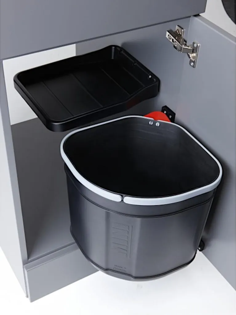 Mini poubelle de tri sélectif 17,5L noire pour cuisine moderne