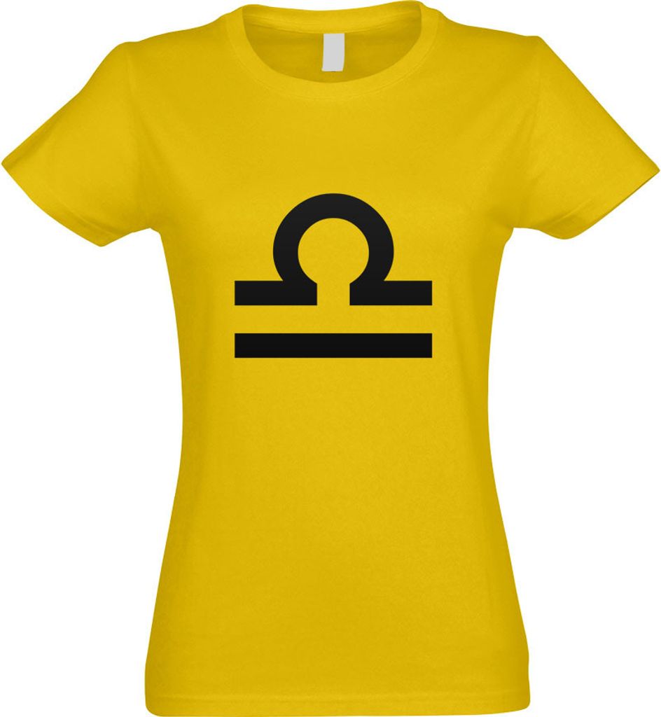 Kiwistar - T-Shirt tailliert - Damen - gelb - Waage Sternzeichen - mit Motiv Bedruckt - Funshirt Design - Sport - Freizeit - Damen - S