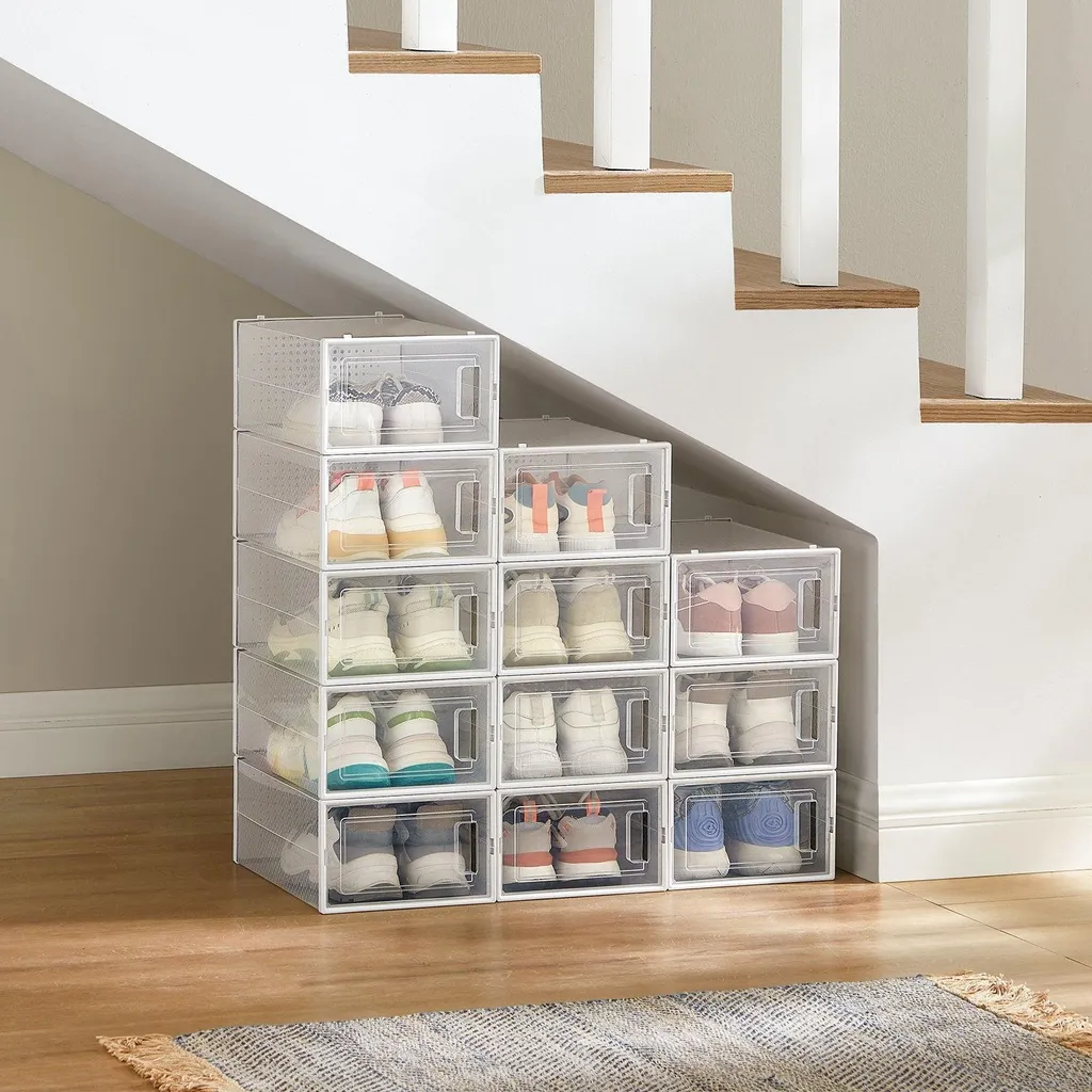 Dites stop au désordre avec ces 12 boîtes à chaussures transparentes 33cm