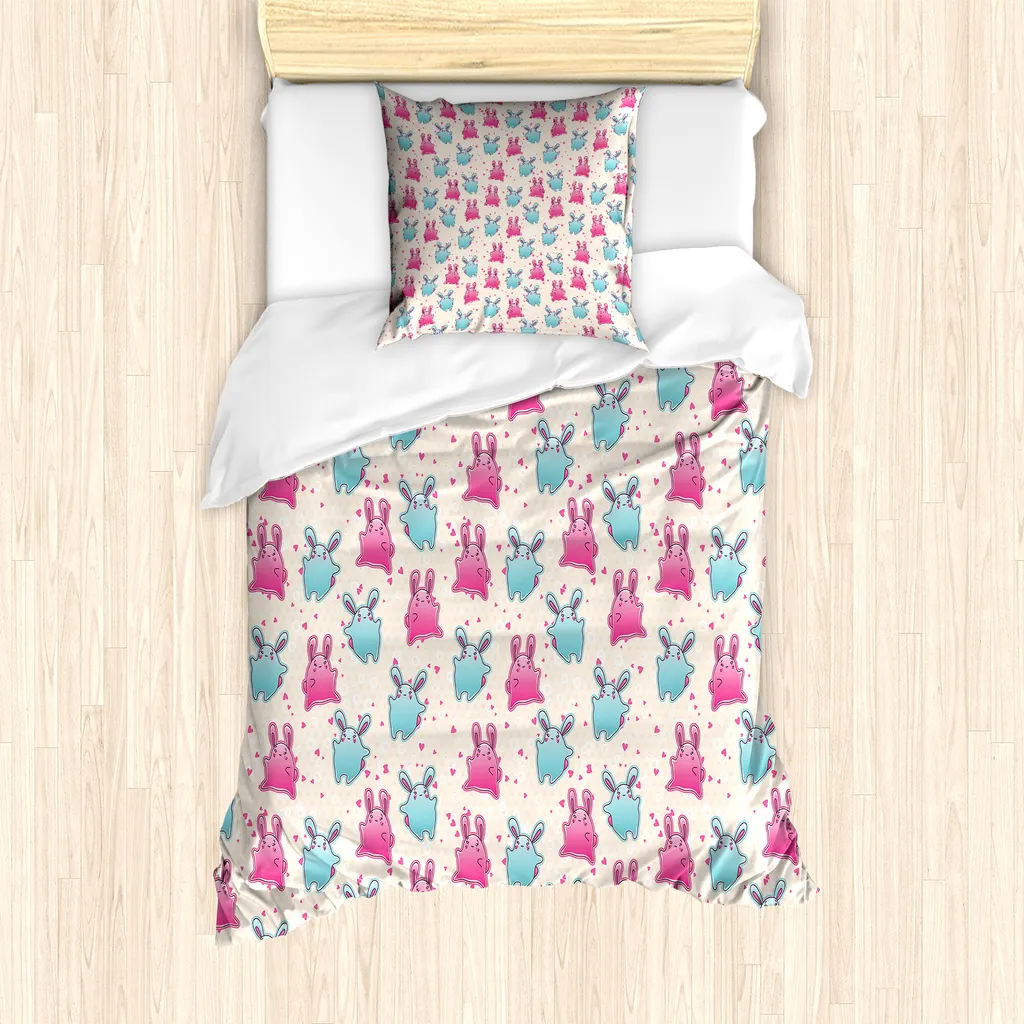 Copripiumino Kawaii Cuori ABAKUHAUS: Arredo Letto Singolo Moderno