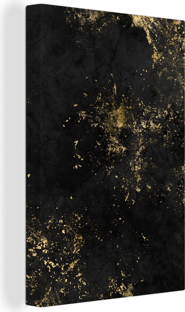 OneMillionCanvasses - Leinwandbilder - 90x140 cm, Schwarz - Gold - Farbe, Wandbilder Kunstdruck Wanddekoration - Foto auf Leinwand - Gemälde auf...