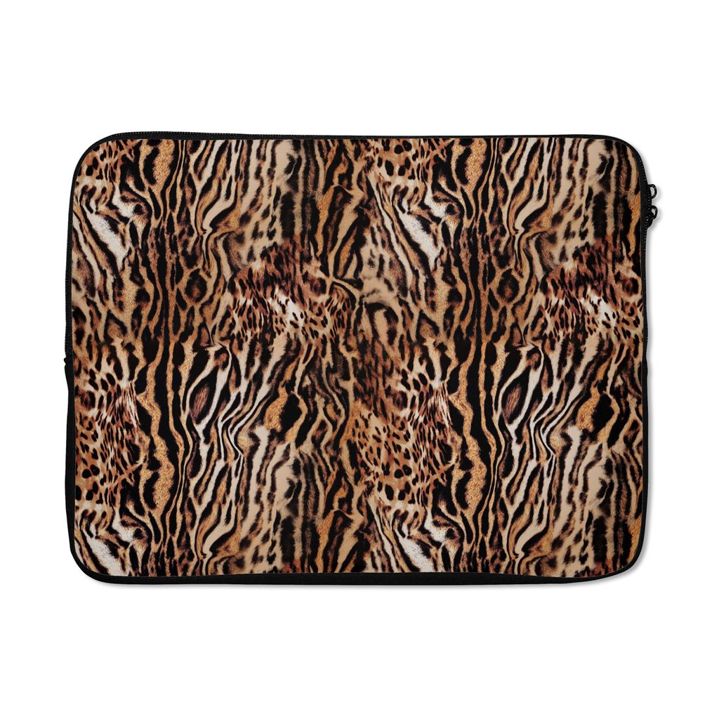 MuchoWow Laptop Hülle 17 Zoll Laptoptasche Tiger - Tiermuster - Design - Zipper - Schutzabdeckung