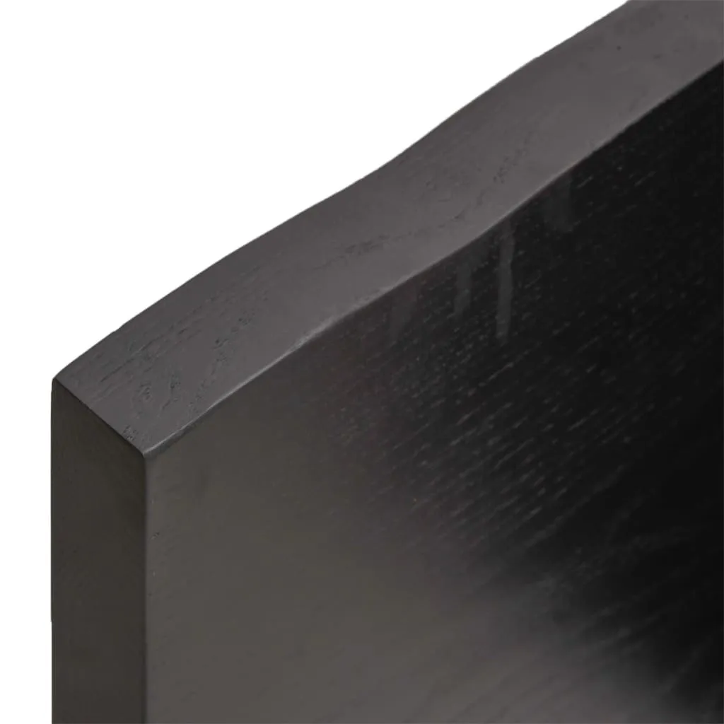 Piano Tavolo Rovere Massiccio 140x50 cm Marrone Scuro | Vero Legno - 7