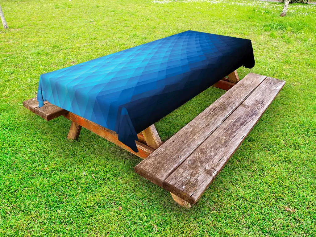 Tovaglia Esterno 145x210 cm ABAKUHAUS Blu Cielo Geometrica