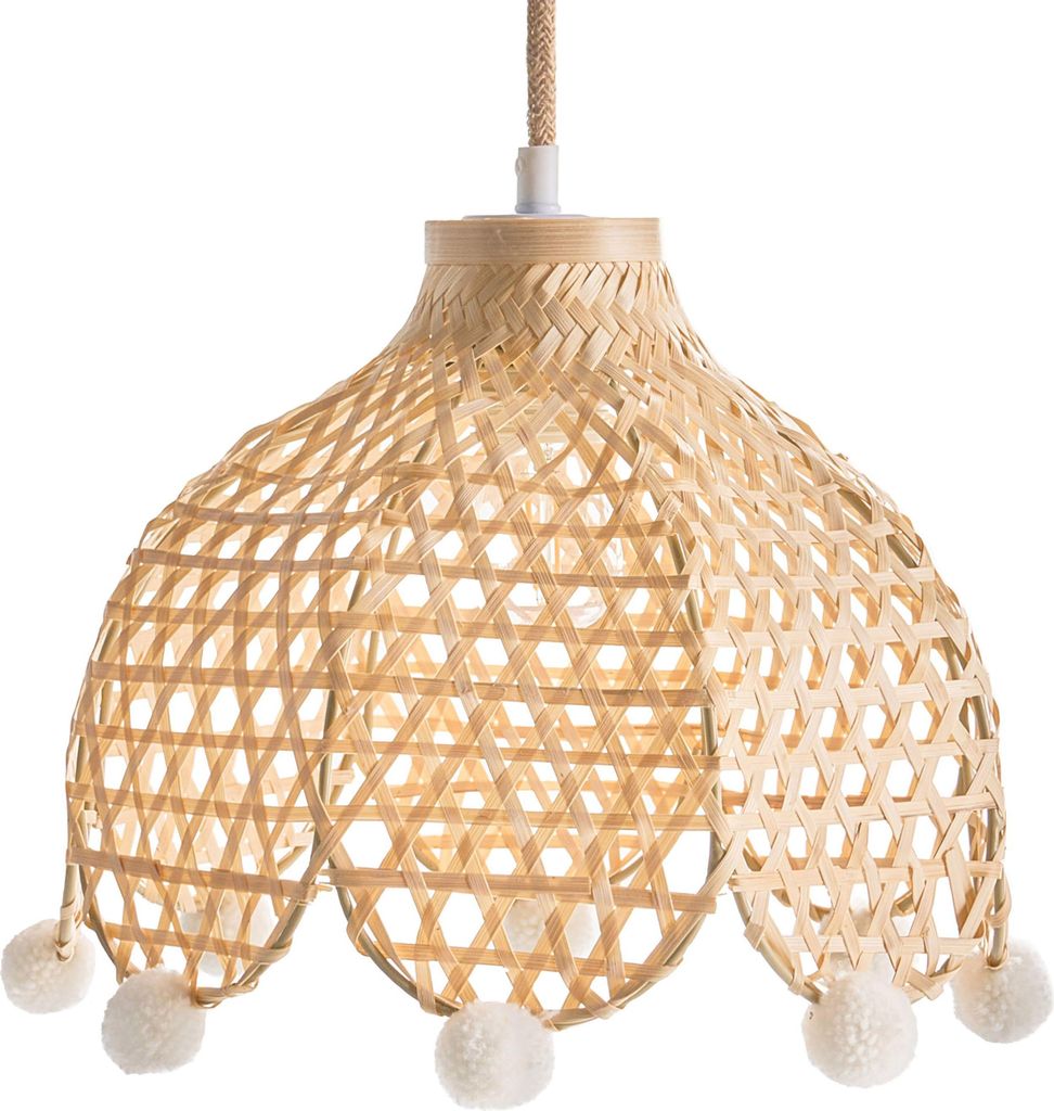 BELIANI Hängelampe Naturfarben Rattan Geflecht Boho Stil Hängeleuchte Pendelleuchte für Esszimmer Kinderzimmer Küche Wohnzimmer Schlafzimmer