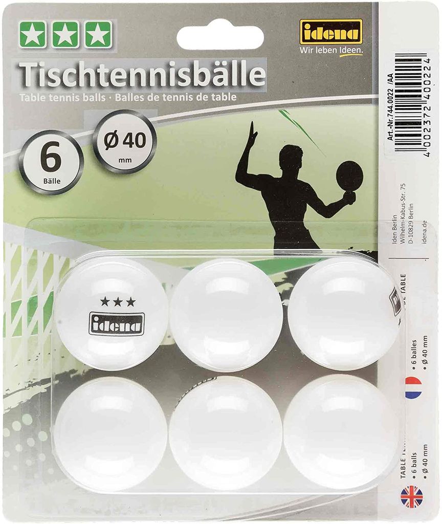 Idena 6 balles de ping-pong Idena blanches Image du produit 