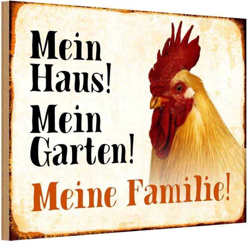 vianmo Holzschild 20x30 cm Tiere Huhn mein Haus Garten Familie Tier Haustier