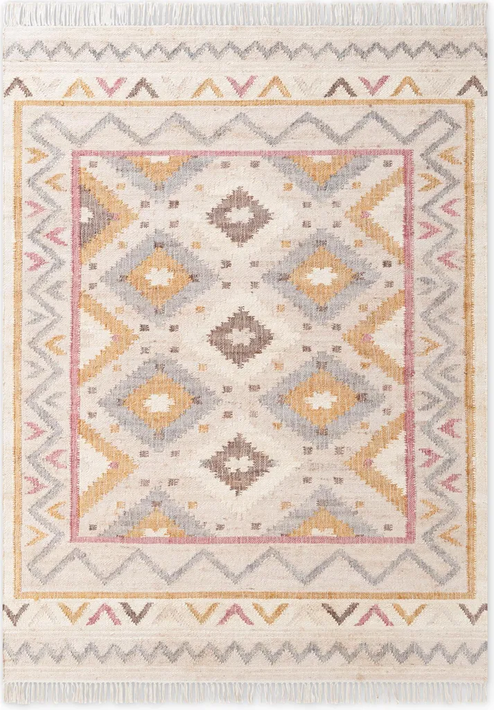 Tapis Kilim Afghan Elle Decoration Roya Imani 160x230 Crème Multicolore