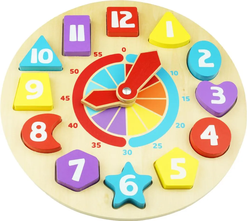 Horloge de tri en bois pour apprendre les heures et les minutes 3 ans