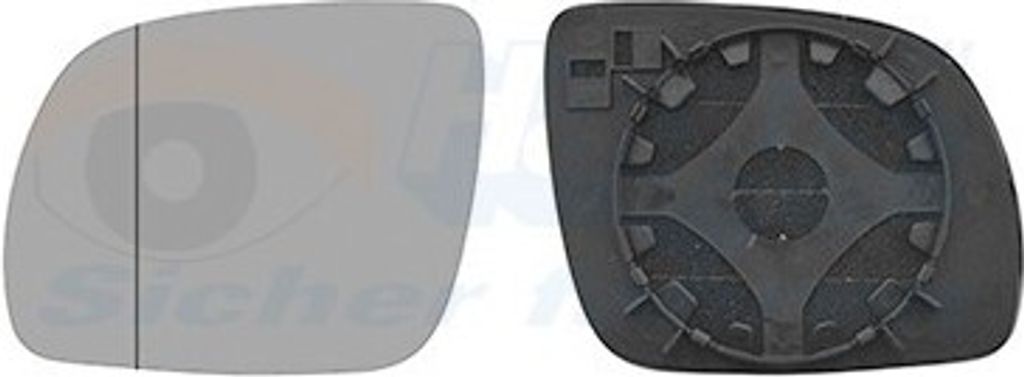 VAN WEZEL Spiegelglas Außenspiegel Links für VW Lupo (6X1, 6E1) Asphärisch Unbeheizt 5817831