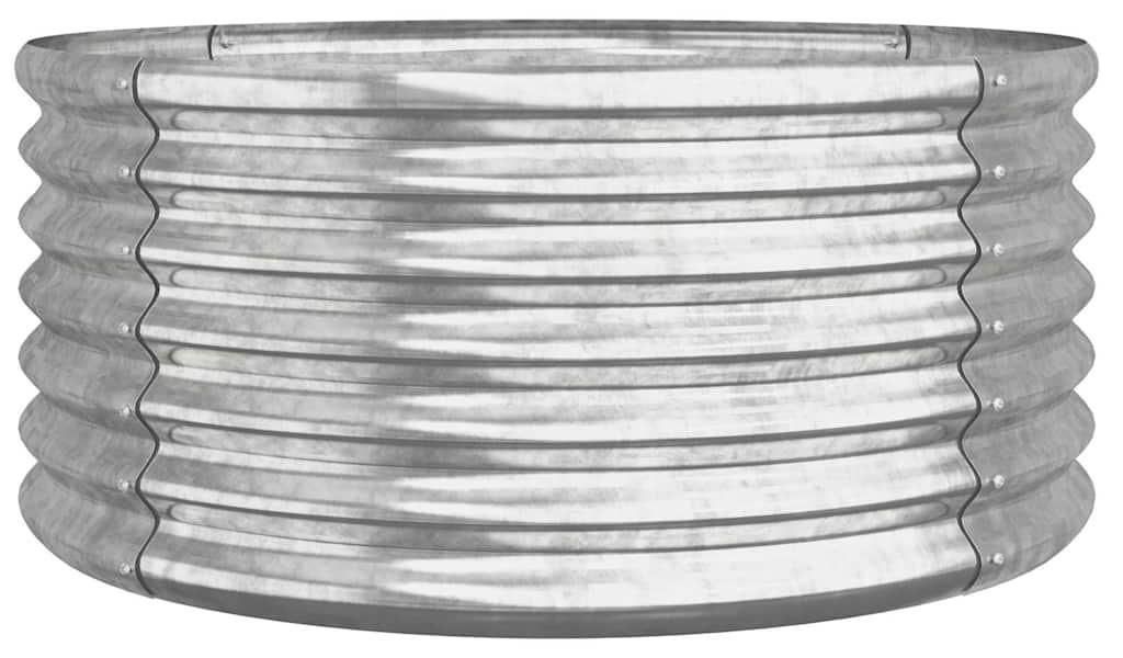 vidaXL Plantenbak, verzinkt staal, 80x80x36 cm, zilver Productafbeelding 