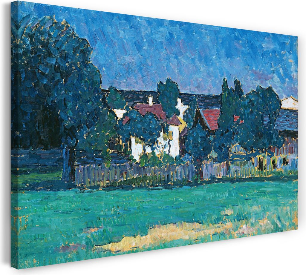 Leinwandbild (100x70cm): Alexej von Jawlensky - Wasserburger Landschaft, echter Holz-Keilrahmen inkl. Aufhänger, handgefertigt in Deutschland