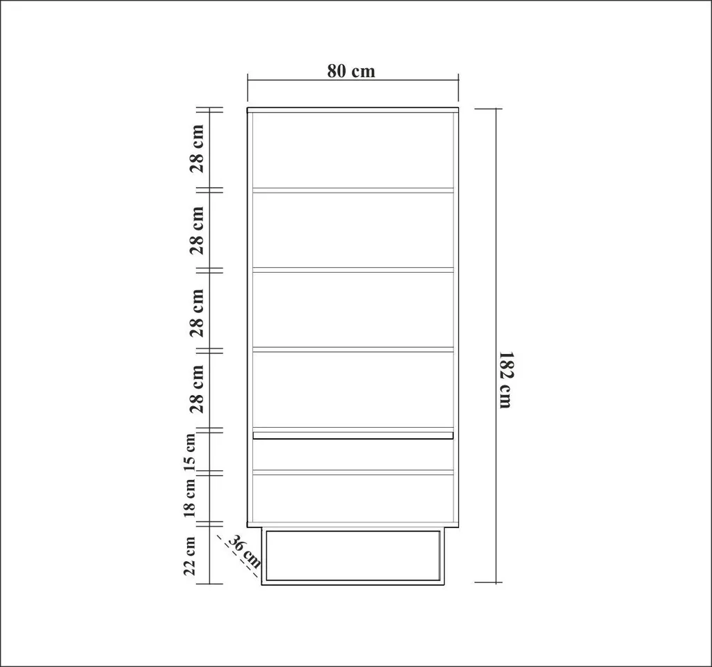 Bibliothèque Rea noyer anti-encombrement 182 cm pour optimiser l'espace