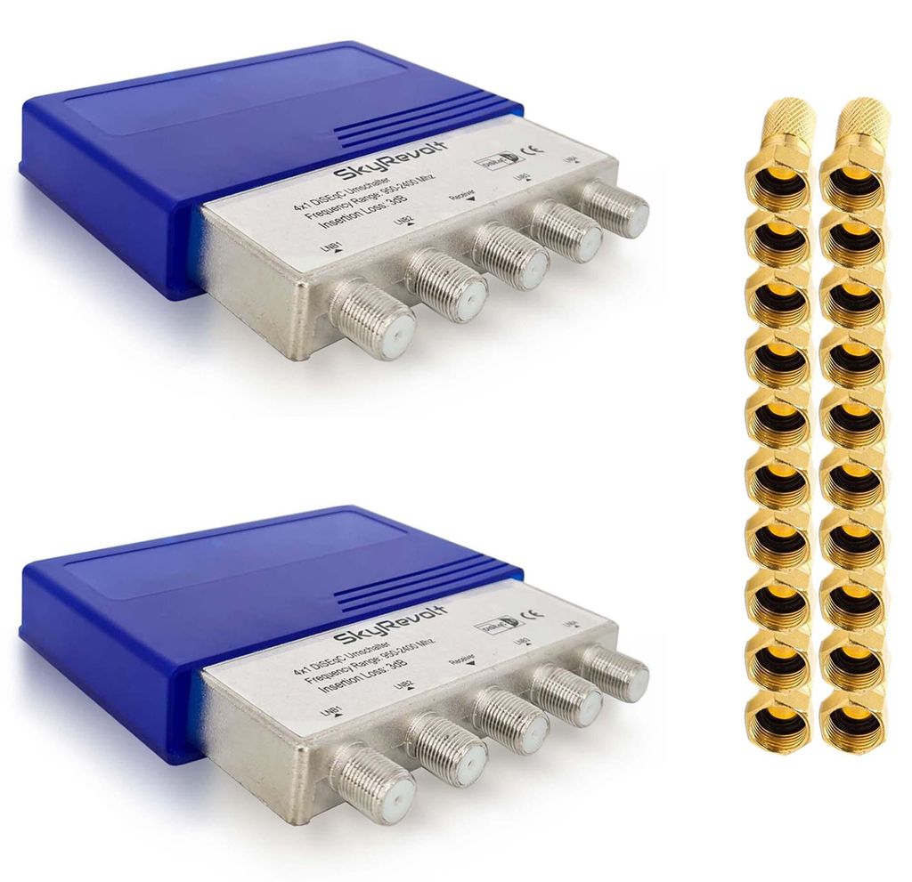 2x SkyRevolt DiSEqC Schalter 4/1 SAT Umschalter Produktbild 