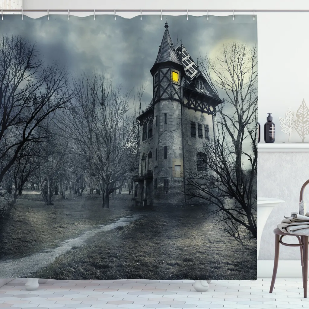 Tenda Doccia Gotica Premium ABAKUHAUS 175x180 - Stile Halloween