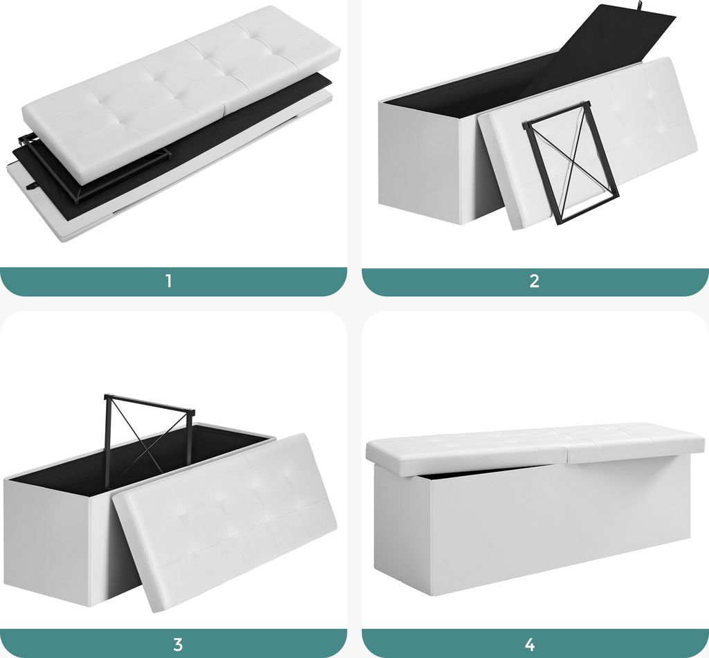 SONGMICS Sitztruhe, 120L,Sitzhocker, faltbar, mit Produktbild 6