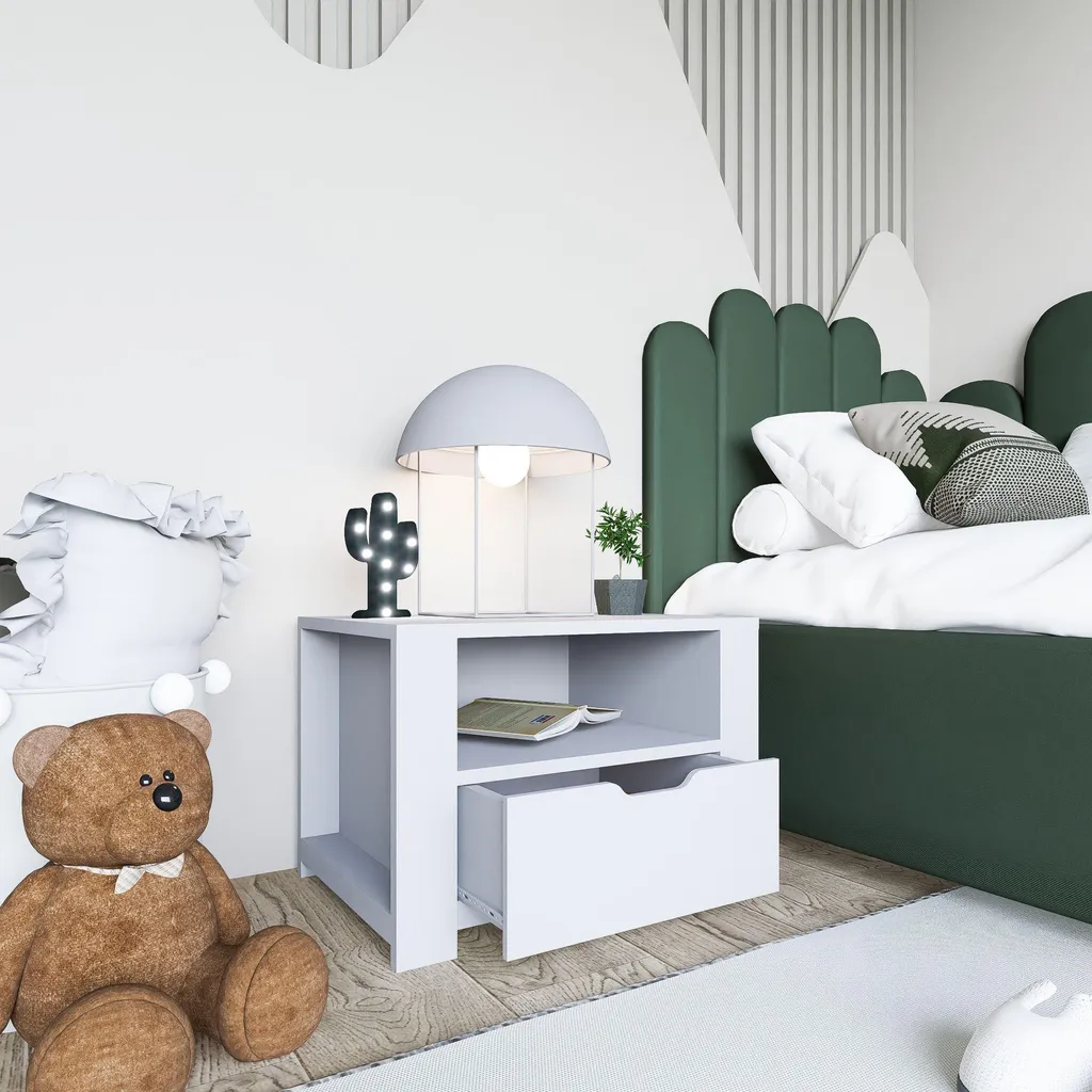 Table de chevet gain de place pour optimiser le rangement de nuit