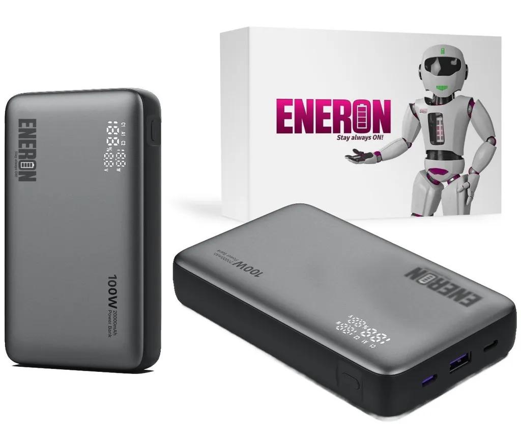 Chargeur 100W Ultra Rapide Powerbank 20000mAh avec Double USB-C ENERON