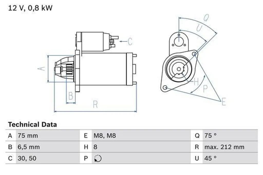 BOSCH Démarreur 0986014371 pour SUZUKI Wagon R+ et Alto (FF)