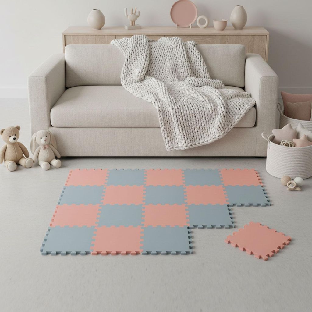 18 Teile Spielmatte Baby Puzzlematte 30x30 Krabbelmatte Bodenmatte Kinderzimmer