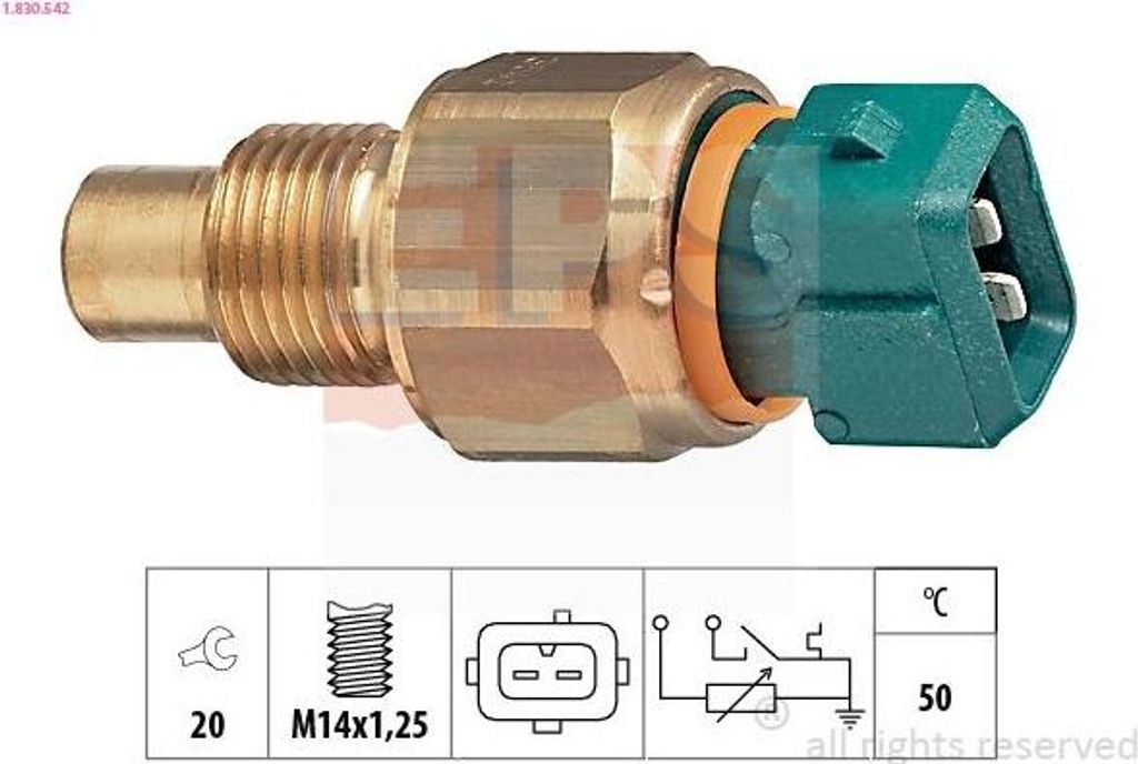 EPS 1.830.542 Kühlmitteltemperatursensor für FIAT DUCATO Pritsche/Fahrgestell (230) DUCATO Bus (230) DUCATO Kasten (230L) für CITROËN XSARA (N1)