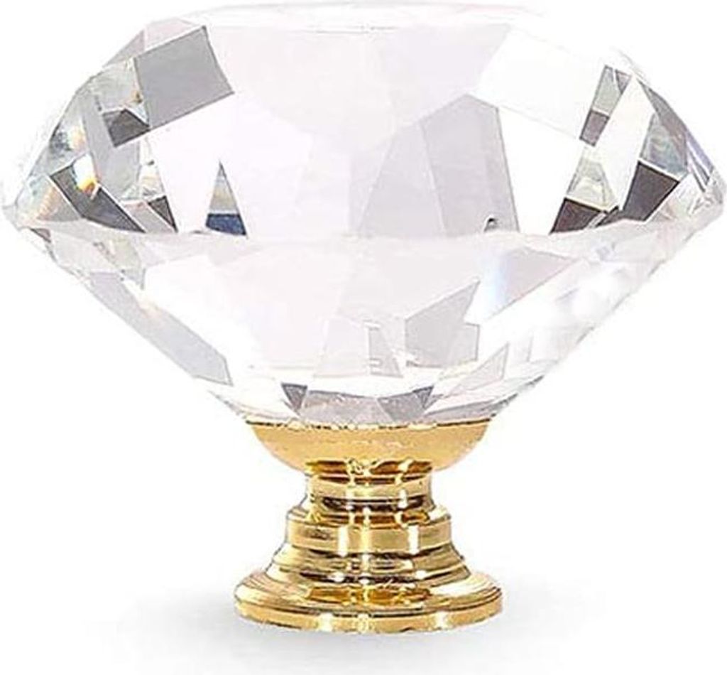 40mm Klarer Kristall Diamantgeschliffener Form Kastknöpfe - Set von 16 mit Schrauben