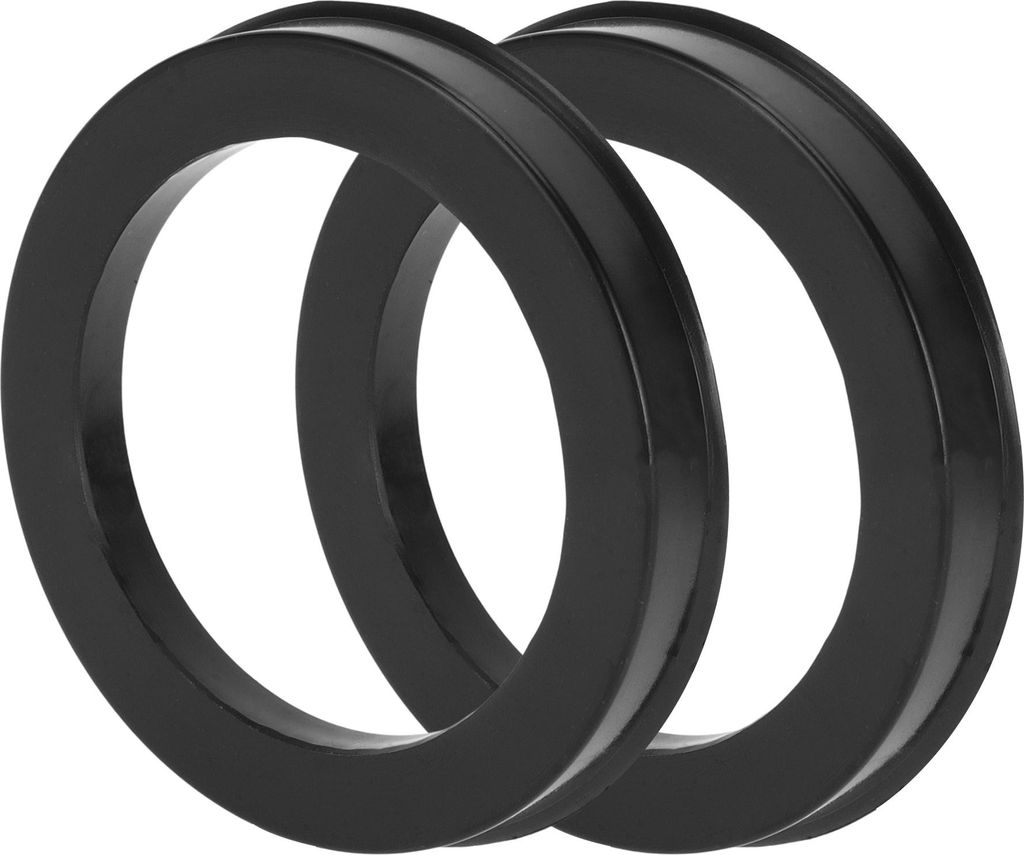 Auto Radnaben-Zentrierringe Langlebige Räderzentrierwelle Stoßdämpfende Nabenringe Schwarz 2 Stück OD 76,1 mm bis ID 56,1 mm Kunststoff