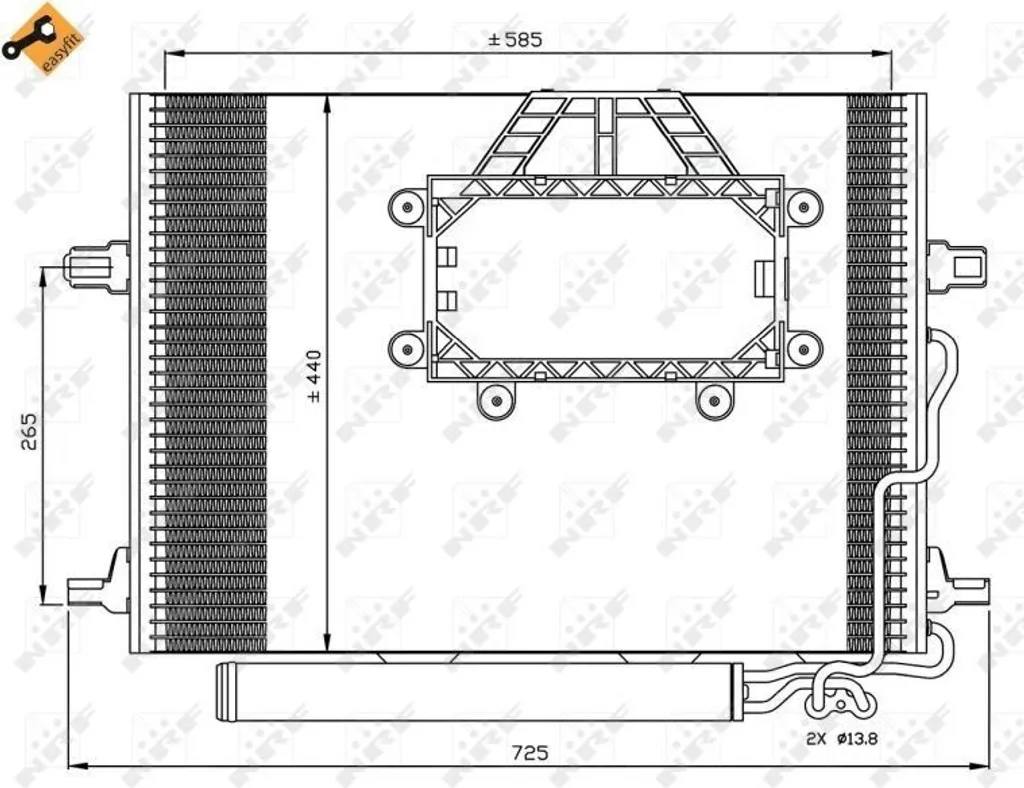 Condenseur NRF 350211 en aluminium avec déshydrateur pour Classe E S211